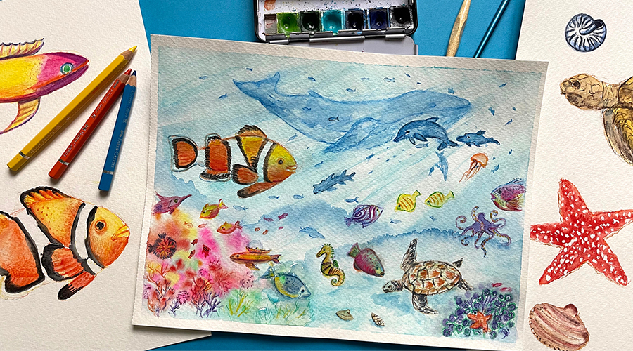 Wochenend-Workshop: Unterwasserwelt – Zeichnen mit Aquarells | Kindaling.de