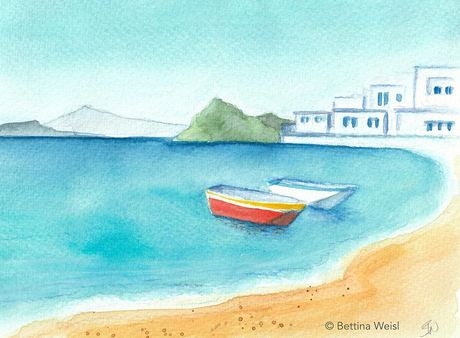 Kinder mit Eltern - Aquarellreise ans atemberaubende Meer