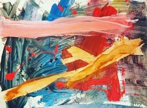 Abstrakte Malerei auf Grossformat- Kunstkurs fuer Kinder