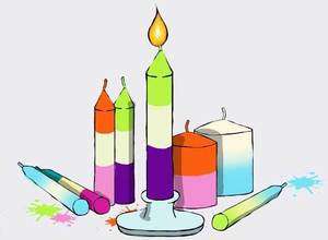 Unsere Weihnachtswerkstatt: Workshop für buntes Kerzen-Tauch