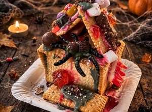 🎃 Gruselige Halloween-Kekshaus-Bastelaktion für Kinder