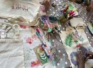 Schablonendruck auf Stoff