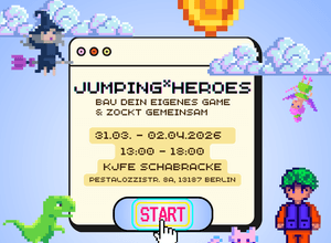 Jumping Heroes - Bloxels Ferien Workshop im KJFE Schabracke 