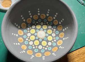 Keramik bemalen als Dotting (Punkt)- Technik