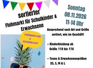 Sortierter Kaufhausflohmarkt für Schulkinder & Erwachsene!