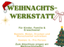 Kommt zu unserer Weihnachtswerkstatt im Walmdachhaus
